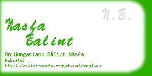 nasfa balint business card