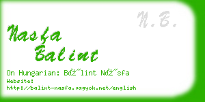 nasfa balint business card